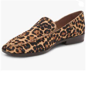 YDN Brown Leopard Chunky Low Heel Loafer Square Toe Slip On Fashion Office Shoe